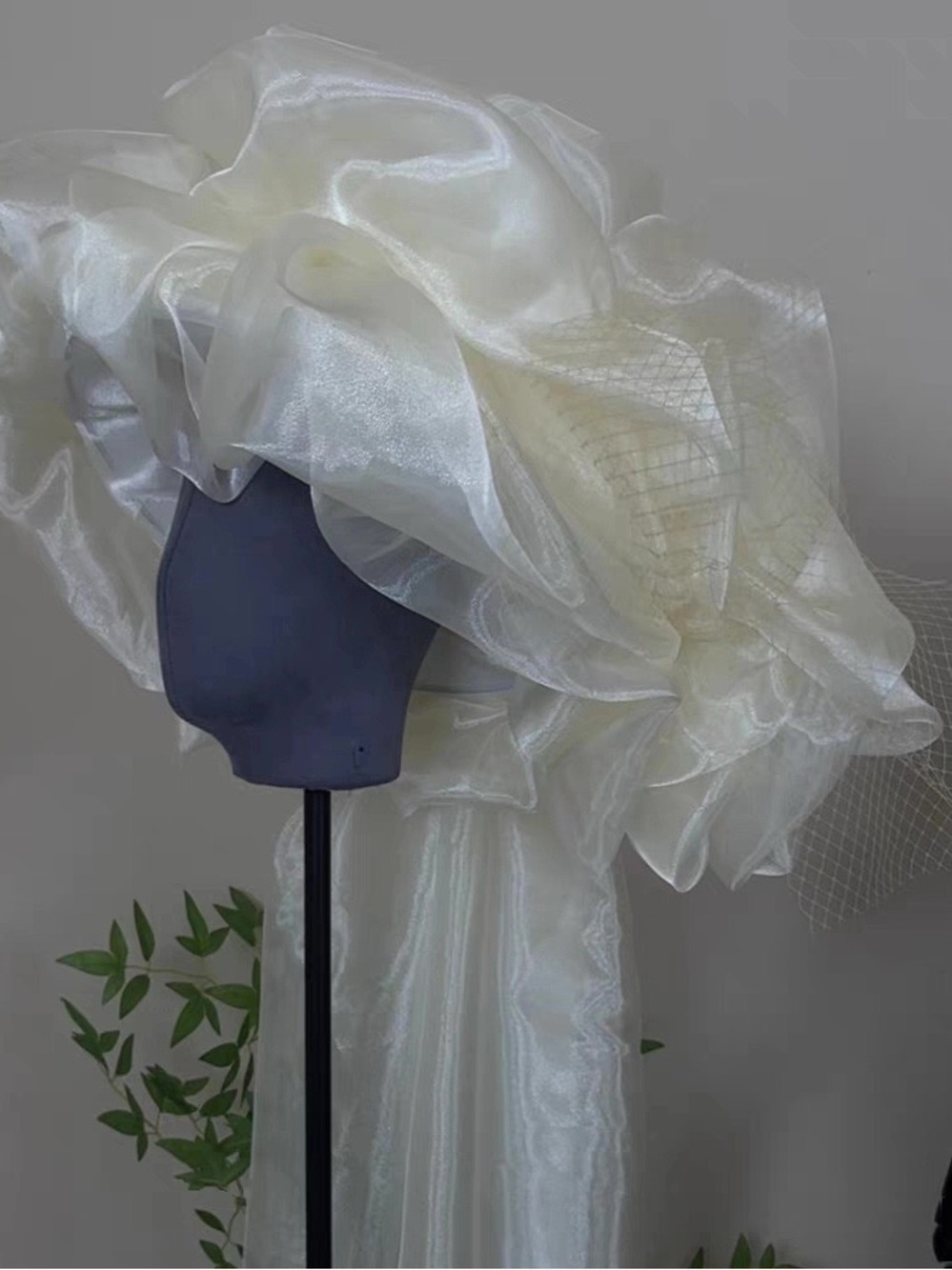 Statement Bridal Hat / Veil Headpiece